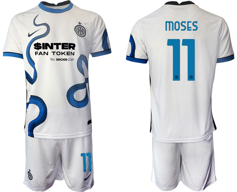 Men 2021-2022 Club Inter Milan away white #11 Soccer Jersey